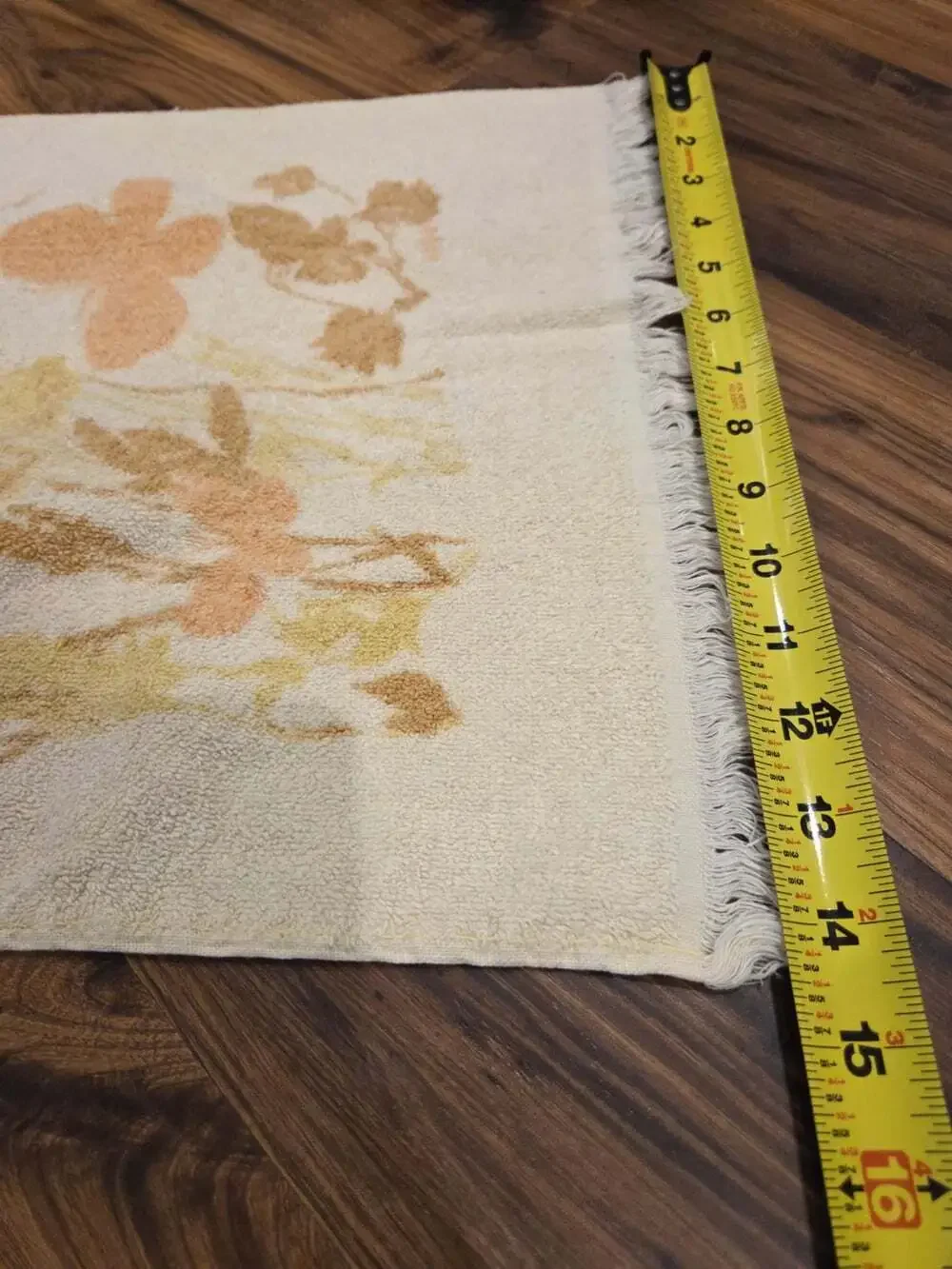 Vintage Cannon Towel Set 3 Piece Retro Floral Butterfly Fringe Yellow Orange